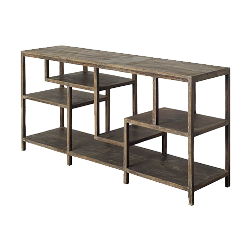 Oceanic6 Solutionz Mango Wood Console Table With Multi Level Shelf