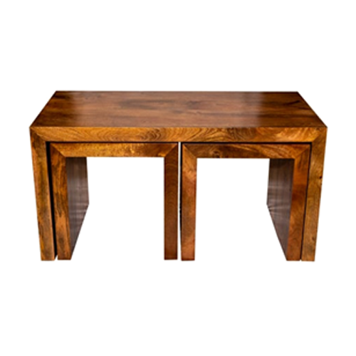 Oceanic6 Solutionz Two End Tables, Solid Mango Wood Coffee Table
