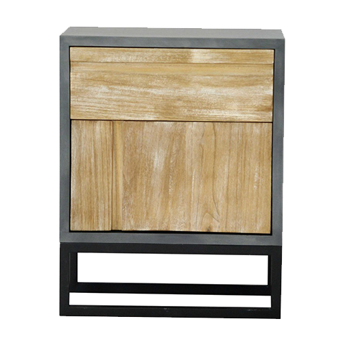 Oceanic6 Solutionz Wood Iron Cabinet With A Drawer And A Door
